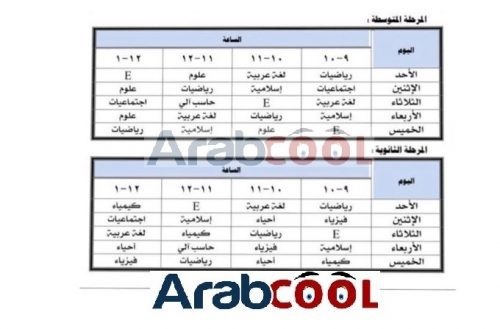 الجدول الموحد للتعليم عن بعد(قناة عين)